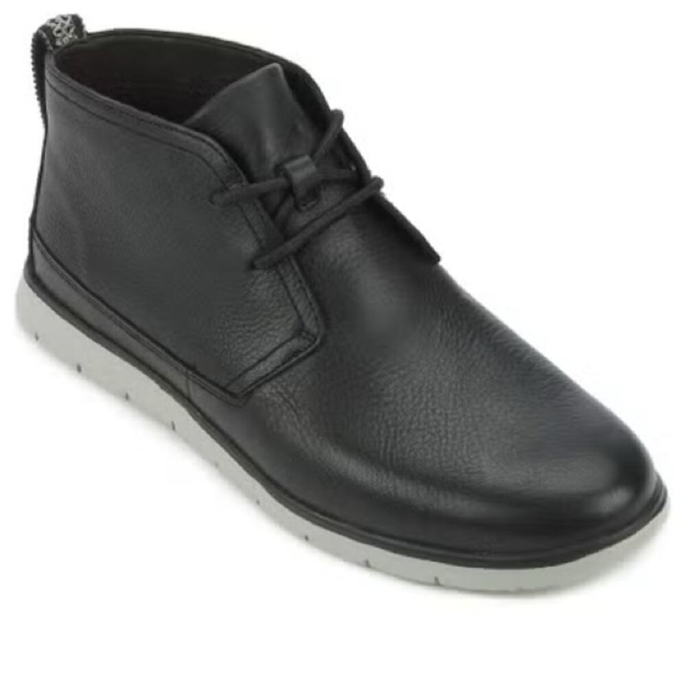 UGG Men's Freamon Grain Leather Desert Boots Black Size 9.5 Office Preppy Casual